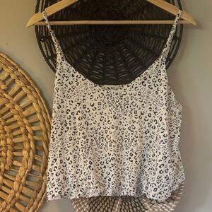 Zsupply White Leopard Print Spaghetti Strap Tank Top